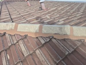 Roof tiles before pressure cleaning in Bull Creek