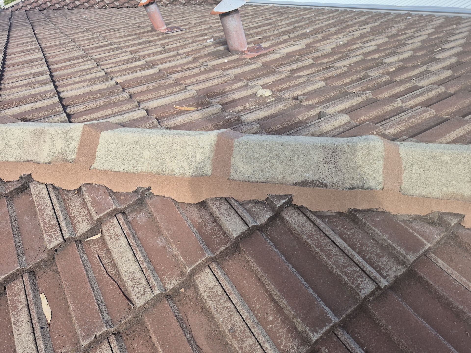 Ridge capping after repairs in Dianella